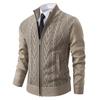 2025 New Style, Men's Autumn and Winter Cardigan, Stand Up Collar Sweater, Jacquard Jacket, Men's Clothing, Thick and Warm, Casual Knit Sweater