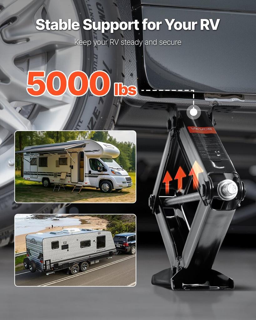 RV Scissor Jacks 5000lbs 23.4in RV Stabilizer Leveling Scissor Jacks 2 Set