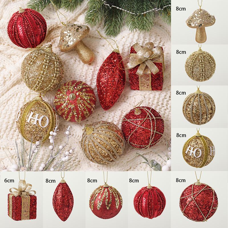 Luminous Christmas Ornaments: Star Tree Topper & Ball Set for Festive Decoration