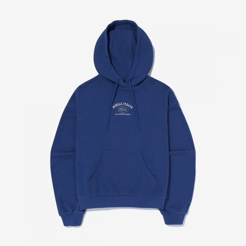 Fila Small Logo Hoodie Semi Crop BLUE/W90