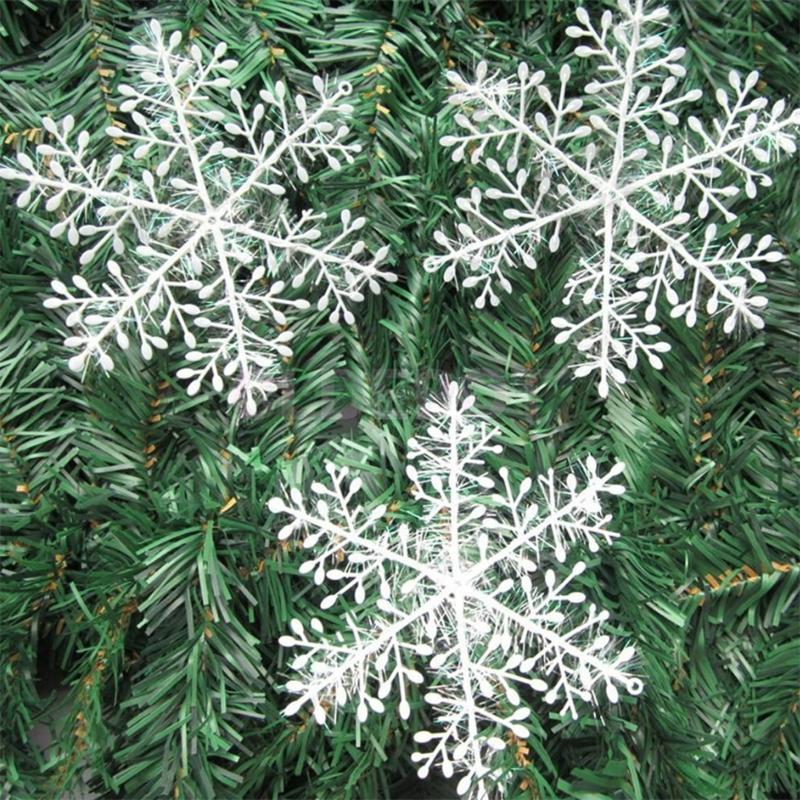 12pcs 8cm Fashion Christmas Tree Pendant Christmas Snowflakes  for Brincos Christmas Day Gift
