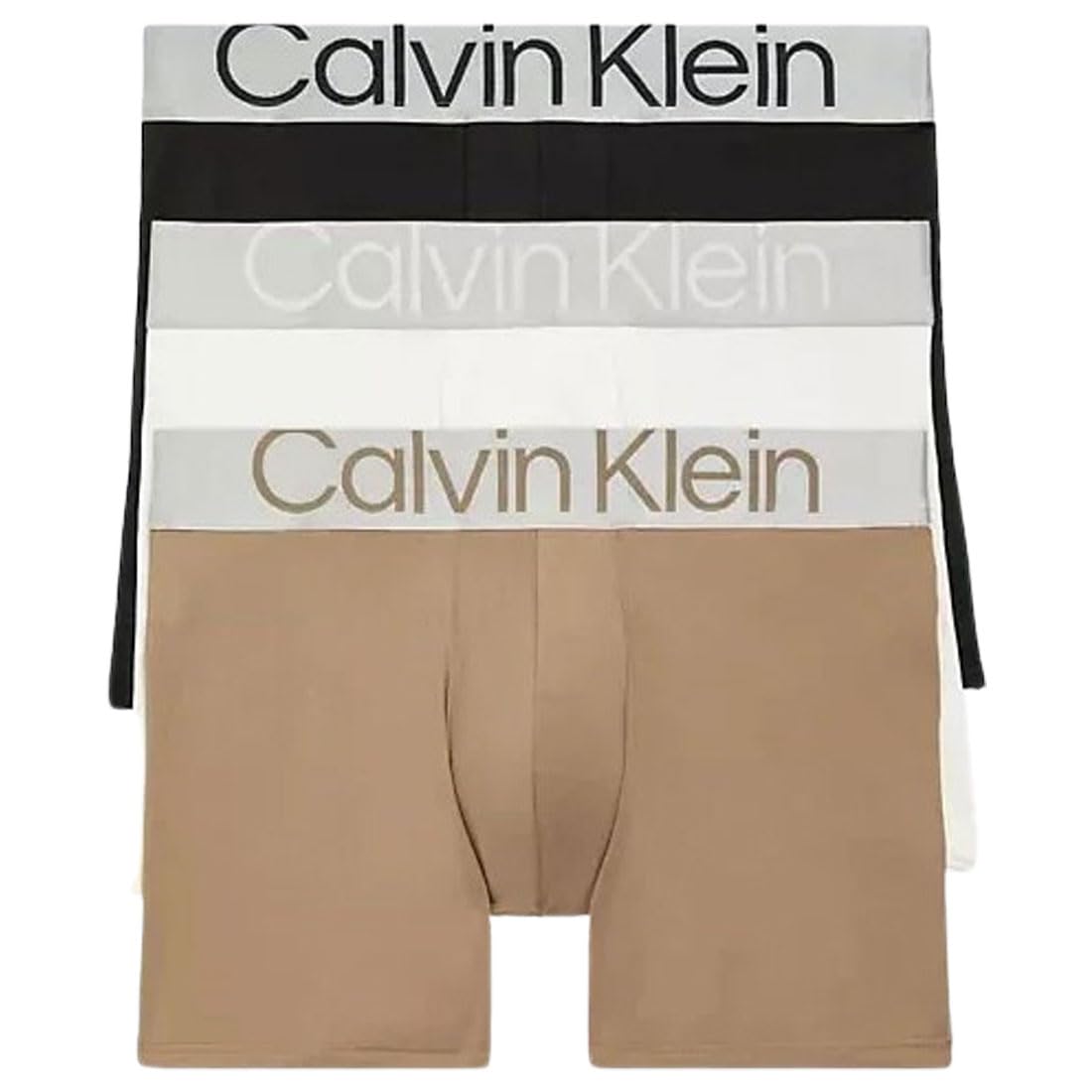 CK Boxer Closed Assorted CK Reconsidered Steel NB3075 M [Calvin Klein] Briefs, Front, 3-Pack, Pack, Men s Underwear, SNOW_CONE/NAT_GRAY/BLACK (916)