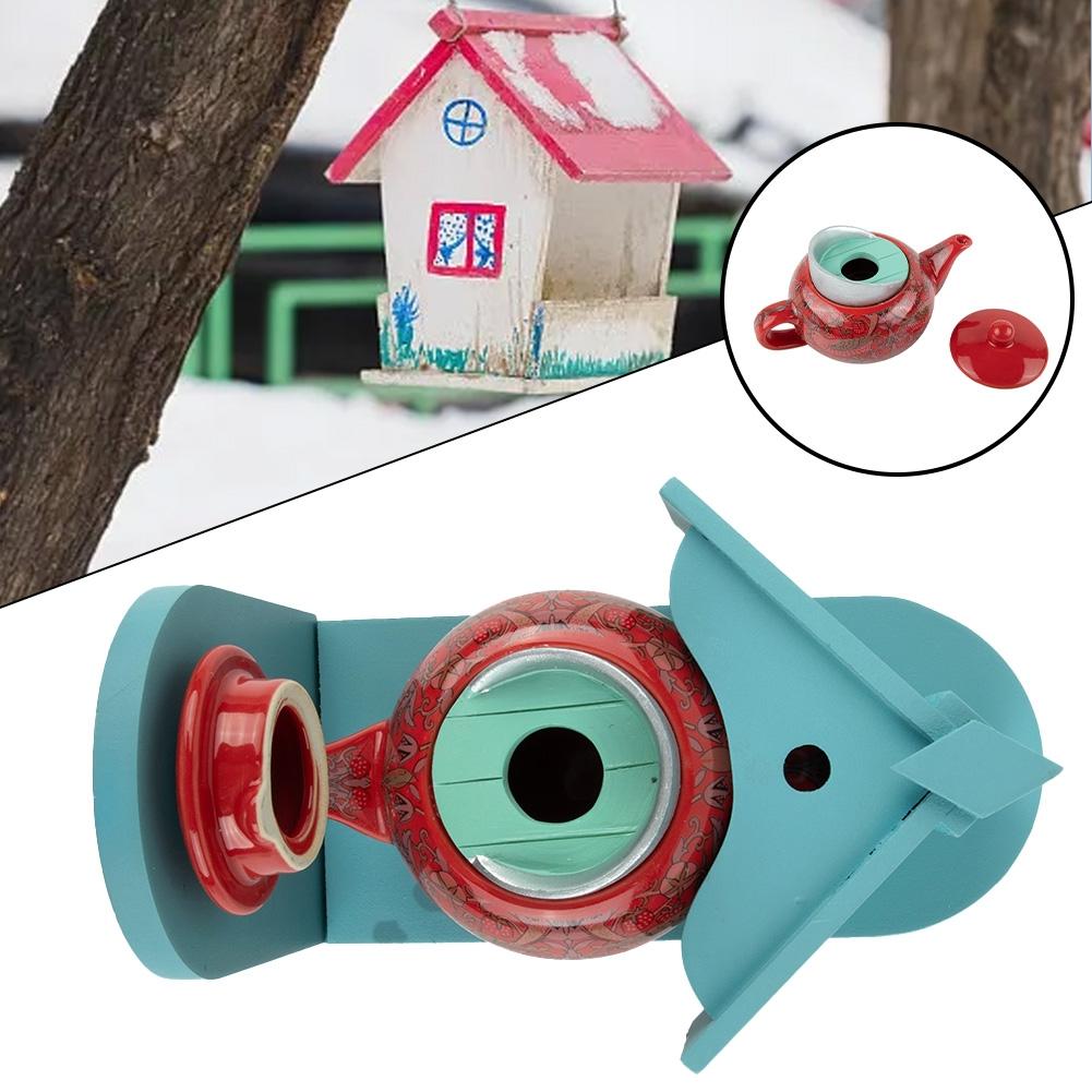 Teapot Birdhouses And Feeders, Hanging Hummingbird Feeders