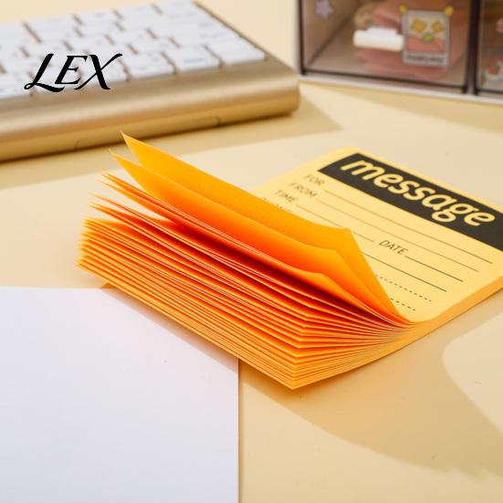 Desktop Message Reminders Fluorescent Horizontal Line Sticky Notepad, Strong Adhesive Removable Memo Self Page Markers Pad, Multi-color Lined