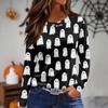 Women's Daily Casual Long-sleeved Printed O-neck Top