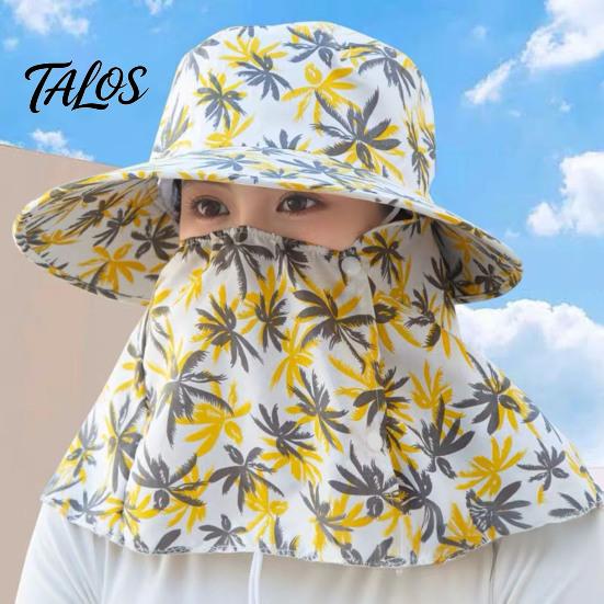 Outdoor Sports Headwear Sun Hat with Neck Flap & Face Shield, Foldable Wide Brim Summer Breathable Gardening Beach Hat, UV Protection Fishing Cap for