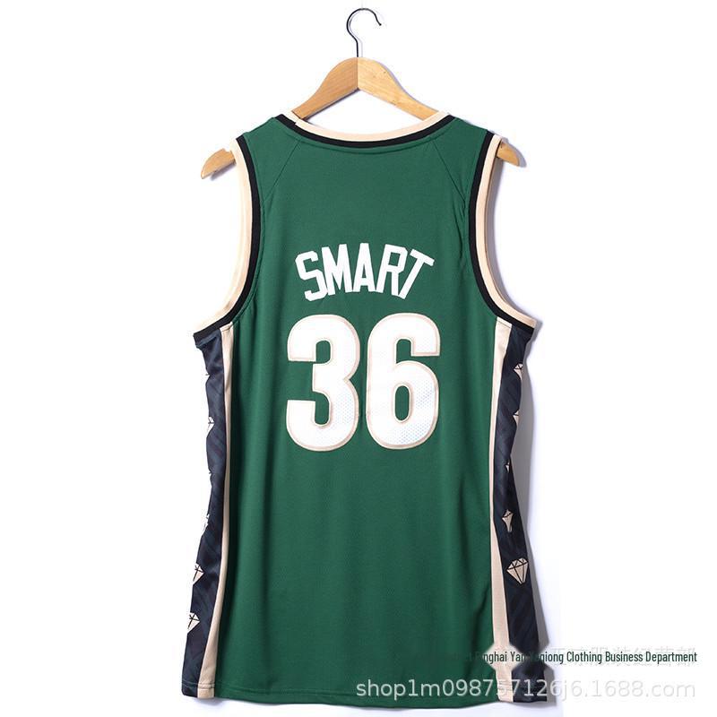 Celtics Ne. 36 Marcus Smart Vyšívaný basketbalový dres