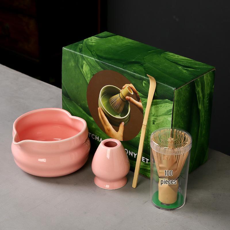 

Японский набор чаш для матча в форме сердца с венчиком и кисточкой для чайной церемонии