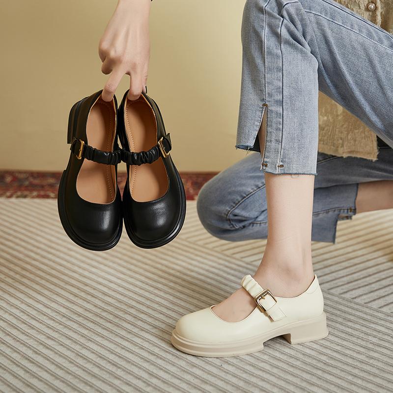 Cheap Mary Jane Shoes Women Genuine Leather Women Spring Shoes Vintage