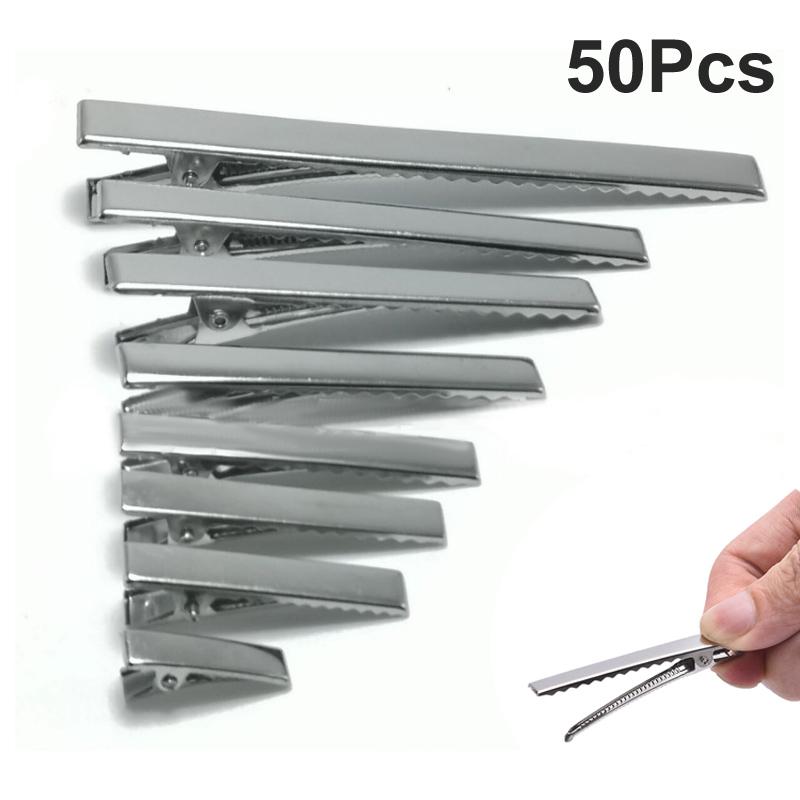 50Pc Silver Tone Metal Alligator Clip Crocodile Clamps Spring Clip Duckbill Clip
