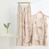 Chic 2025 Summer Women's Cotton-Silk Tank and Long Pants Set