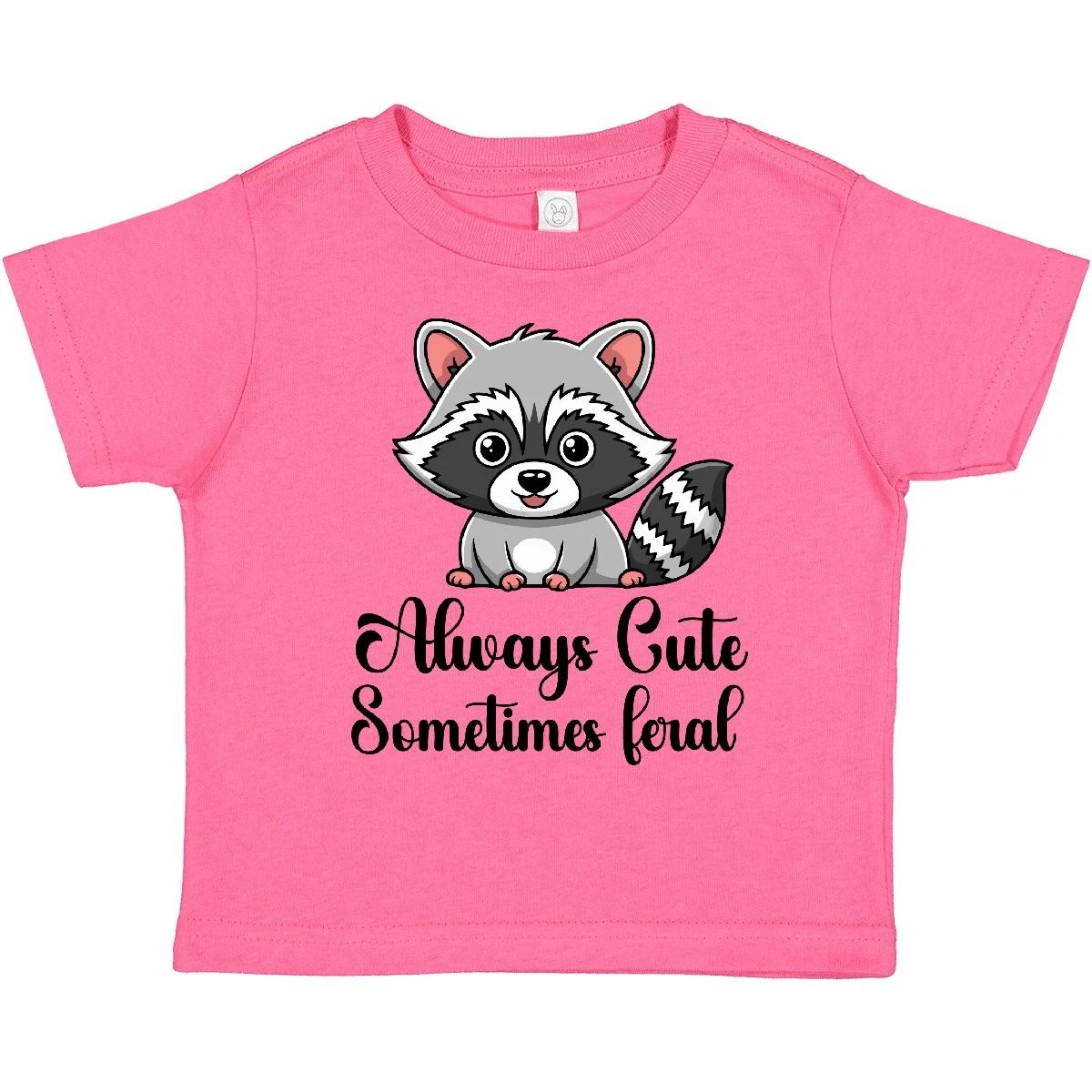 

Inktastic Raccoon Always Cute Sometimes Feral Toddler kids boys T-Shirt Outfit Girl Forest 160