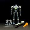 Robot de Science-Fiction Gipsy Danger 20cm Figurine d'Action Éclairée par LED Galvanisée Multiples Accessoires Modèle Méca Jouet Collection Cadeaux