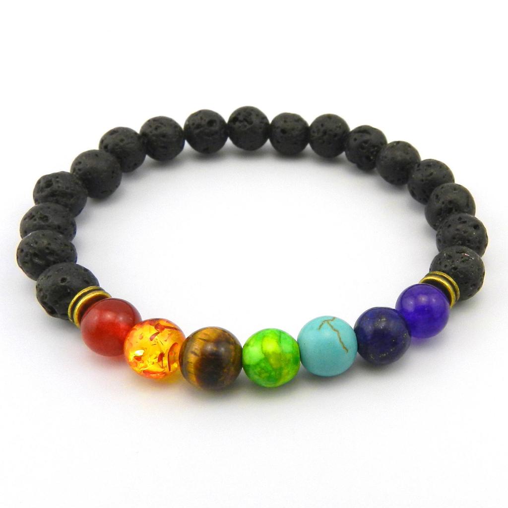 Colorful European Multi-Gem Tiger Eye Yoga Energy Bracelet – Natural Stone Beaded Design