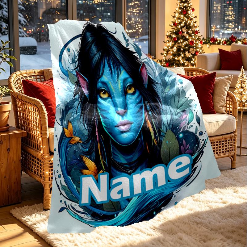 Custom Name Personalized Avatar Print Blanket, Home Decor, Bedroom, Sofa, Camping, Couch, Gifts for Birthday Christmas