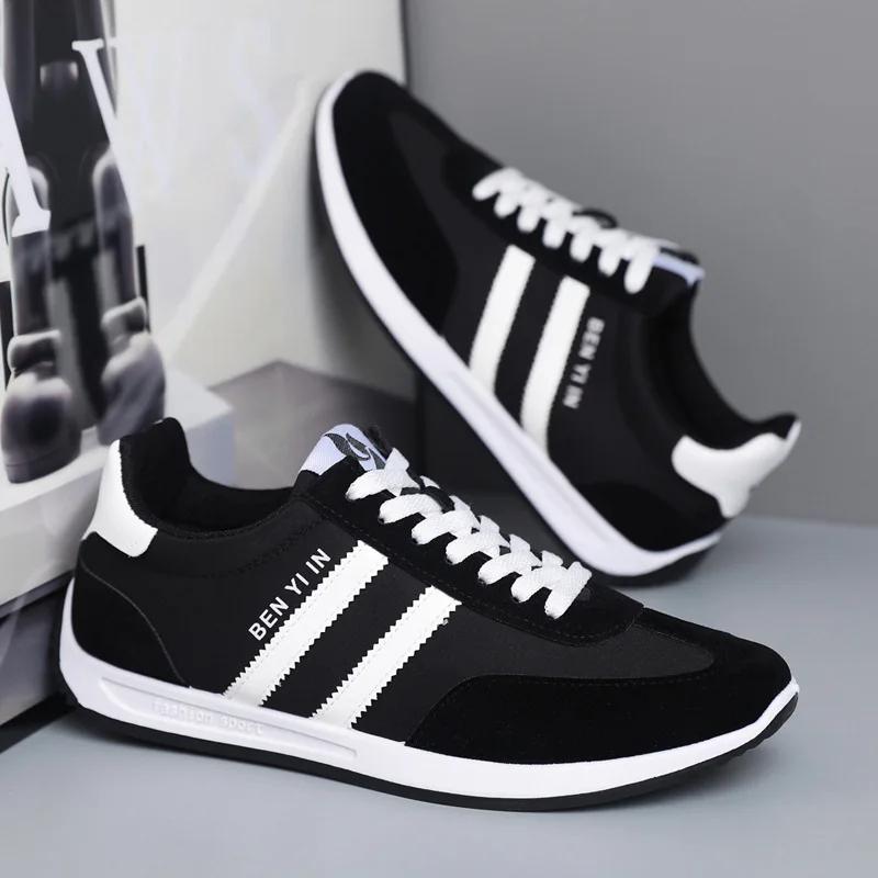 

Универсальная мужская повседневная обувь для мужчин Кроссовки Мужская обувь Теннисная обувь класса люкс Дышащая трендовая обувь на плоской подошве для ходьбы и бега 39 чёрный