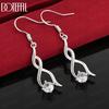 925 Sterling Silver Fashion Gift AAA Zircon Pierced Earrings Jewelry