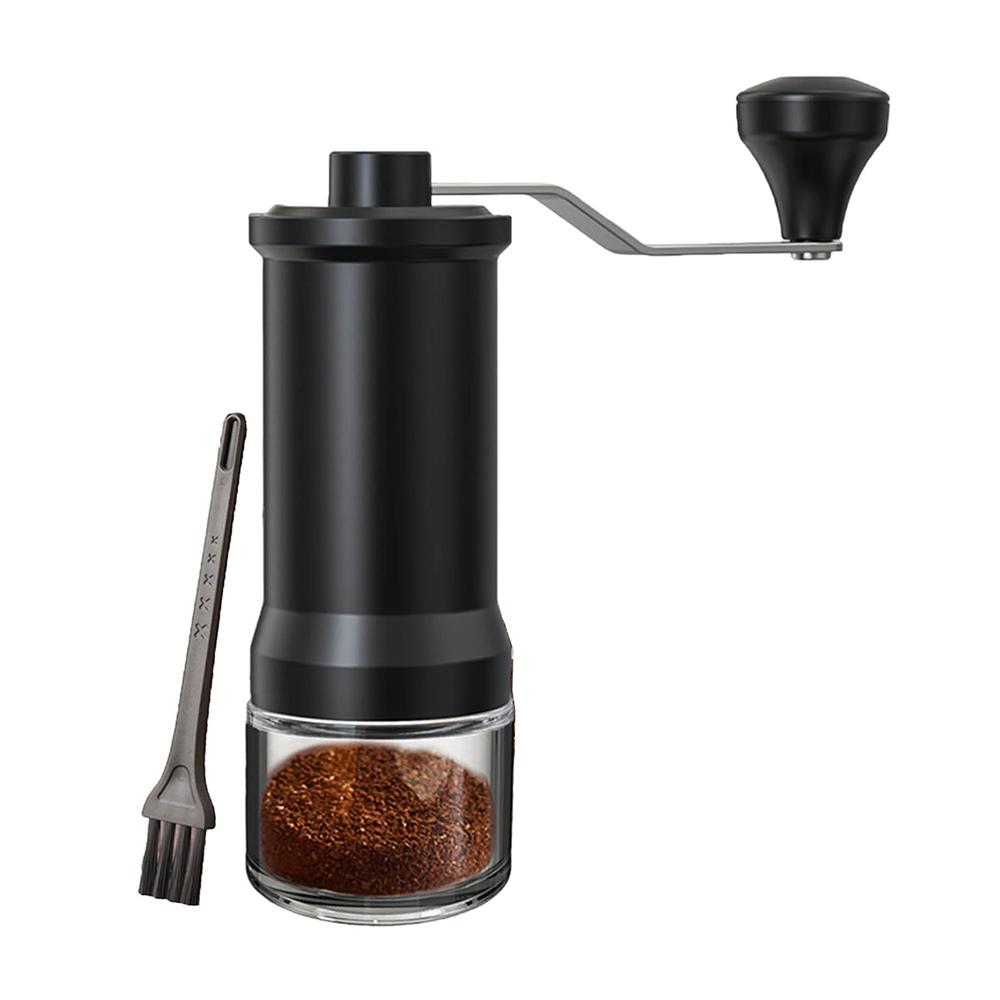 

Ручная кофемолка с керамическими жерновами, ручная регулировка для мелкого и грубого помола, портативная мельница для специй для дома и путешествий чёрный