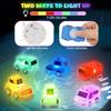 JoiTale Baby Bath Toys, 6 Pack Cars Light Up Bath Toys, No Hole No Mould Bathtub Toy for 1 2 3 Year Olds, Flashing LED Sensory Toy for Toddlers, Bath