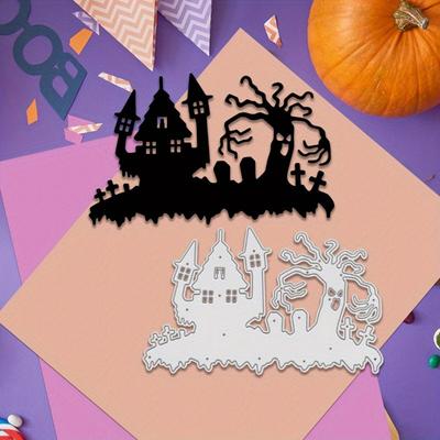 Spettrale Castello Fantasmi e Croci Decorazioni di Halloween con Stampo in Silicone e Metallo per Clipper