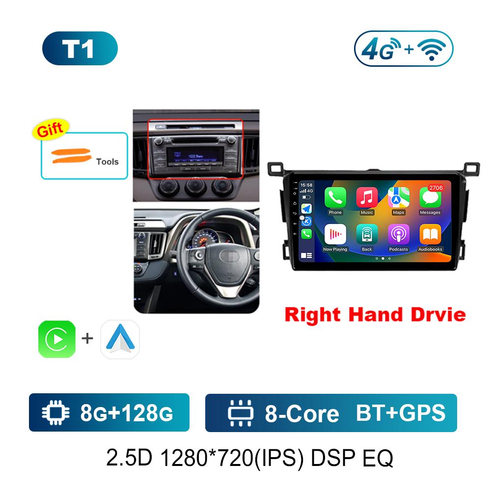 Volan pe dreapta Sistem de operare Android pentru Toyota RAV4 4 XA40 5 XA50 2012 - 2018 Radio auto Player multimedia DSP Stereo GPS 4G Ecran divizat