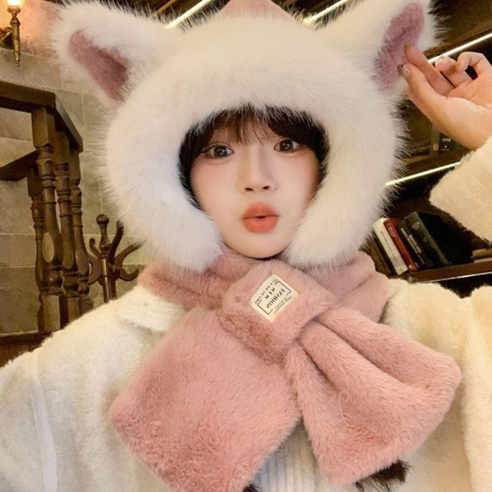 Cute Winter Warm Hat Fox Ear Windproof Ear Protection Cap Thickened Keep Warm Beanies Cap for Women