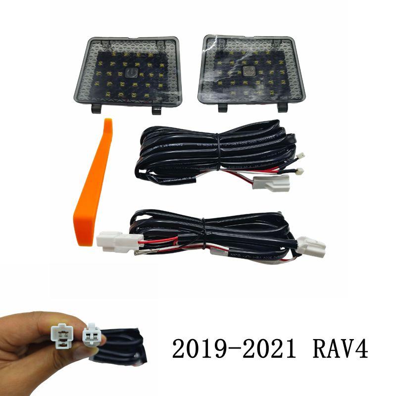 Светодиодная лампа для багажника автомобиля, верхняя лампа для багажа, фонари задней двери, задний фонарь для чемодана, для Toyota Rav4 5-го поколения XA50 + 2019-2021