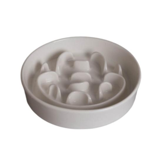 Elevated Pet Slow Feeder, Ceramic Dog Bowl with Stand, Prevents Choking, Protects Spine, Raised Pet Food Bowl for Cats B