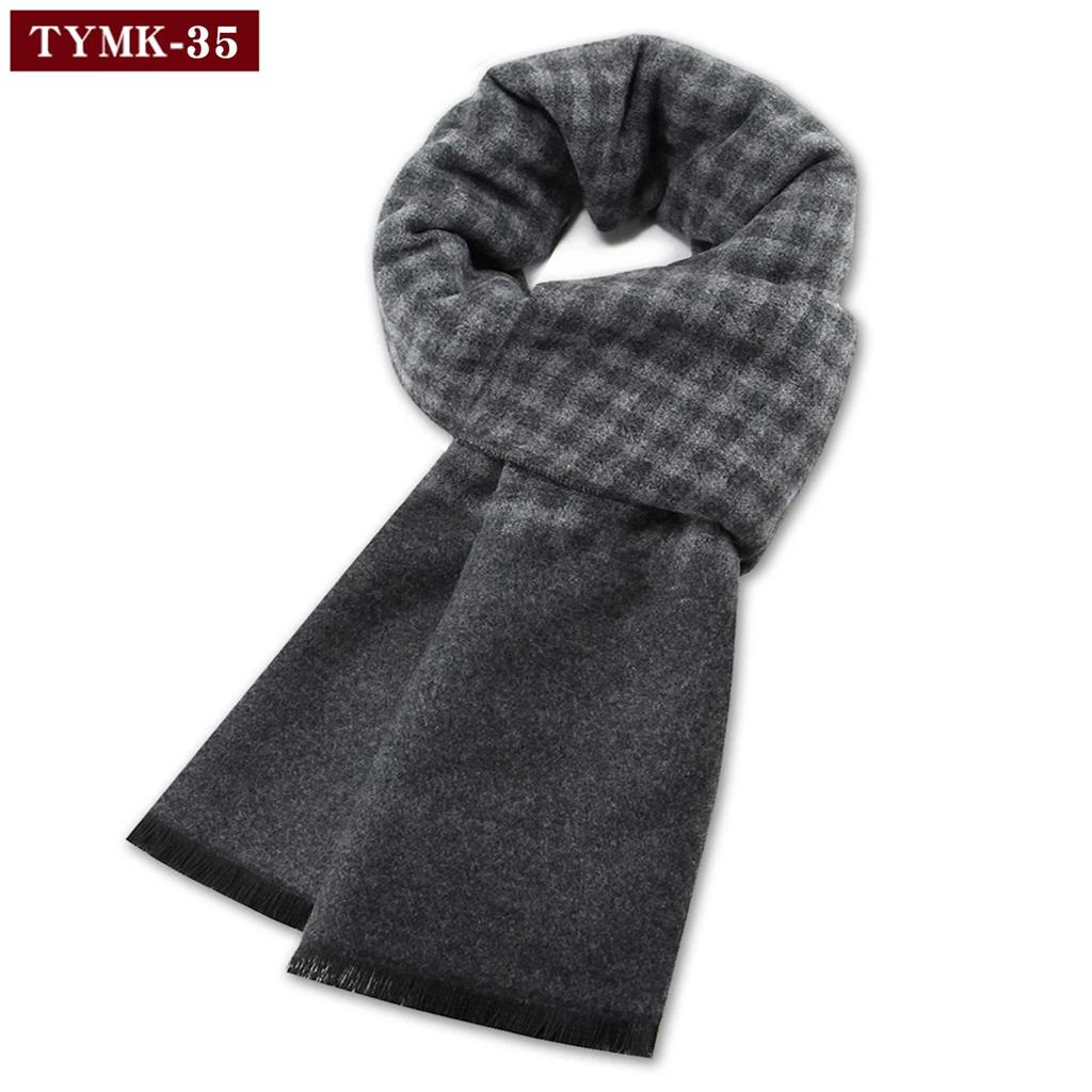 Luxury Scarf Man Winter Warm Wool Scarf for Men Cashmere Scarves Casual Plaid Male Long Pashmina Outdoor Shawls Man Muffler Gift