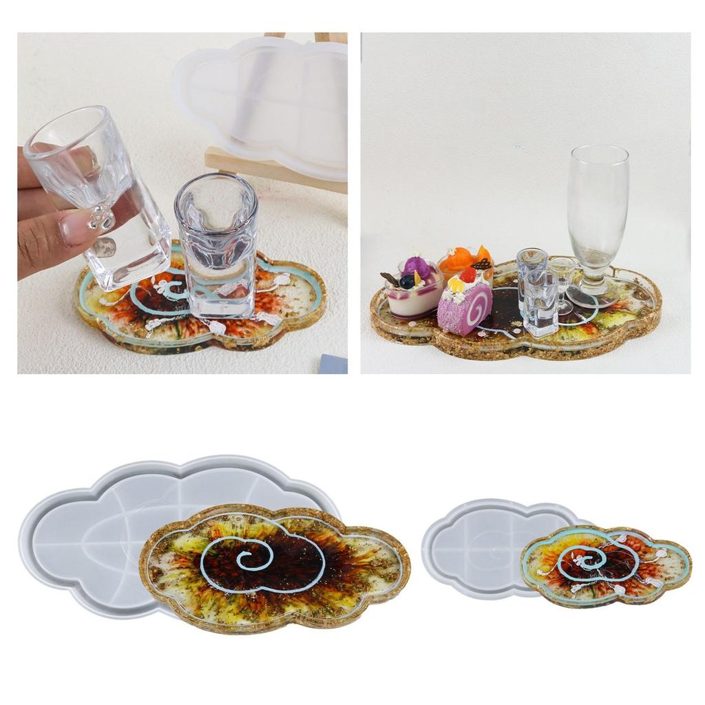 Cloud Shape Tray Molds DIY Earring Jewelry Storage Tray Candle Holder Mold Plate Dish Container Resin Casting Mould