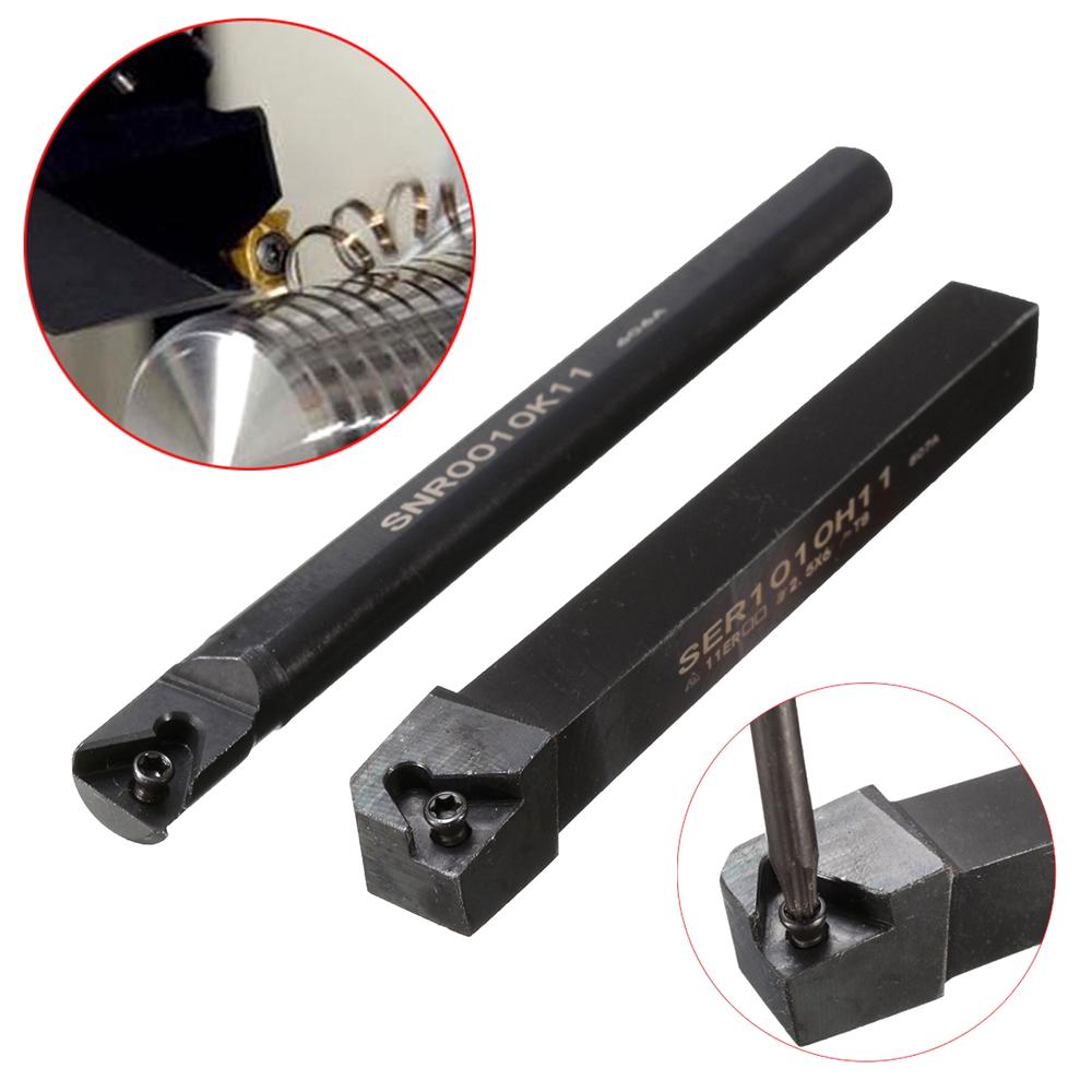 SER1010H11/SNR0010K11 Lathe Inner Threading Turning Tool Holder + 2Pcs Carbide Inserts + 2 Wrenches