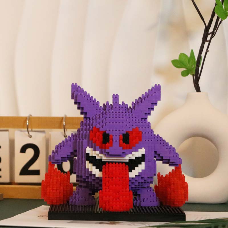 Pokemon Gengar Mikro stavebnice Piplup Mega Charizard DIY Skládačka na sestavení Mini kostky Hračky pro děti Vánoční dárek