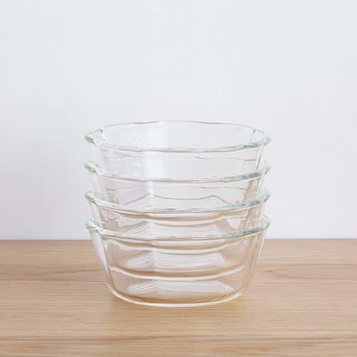 HARIO Heat-Resistant Glass Dessert Bowls, 300mm, Set of 4, Made In Japan, SWB-2412