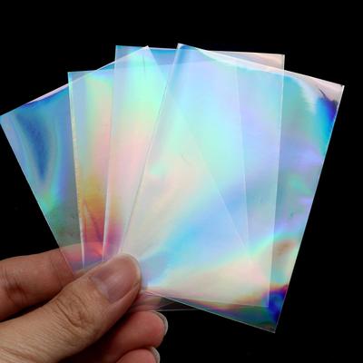 50pcs 61x88mm Clear Matte PP Photo Sleeves Sweetheart Foil Holographic Flashing for Kpop Board Game Trading Card Protector Cover
