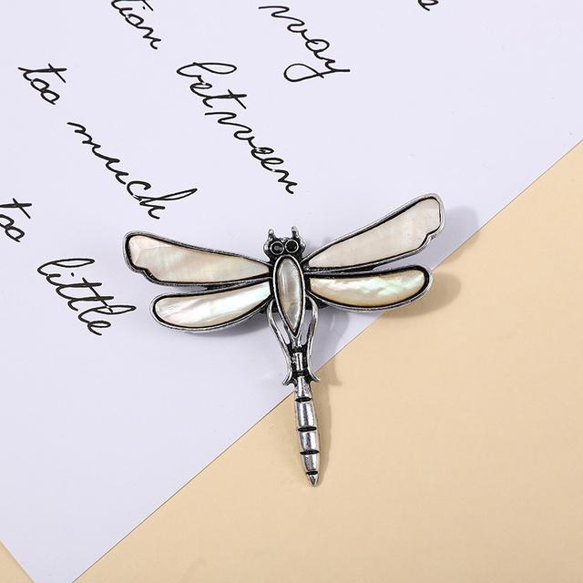 

Модная инкрустированная ракушками брошь-булавка в виде стрекозы из мультфильма Модная ракушка-морское ушко Корсаж Аксессуары для одежды