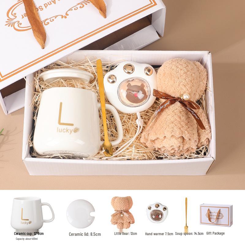 Ceramic Mug with Lid & Spoon: Printed Coffee & Water Cup for Home, Office, Couples & Women