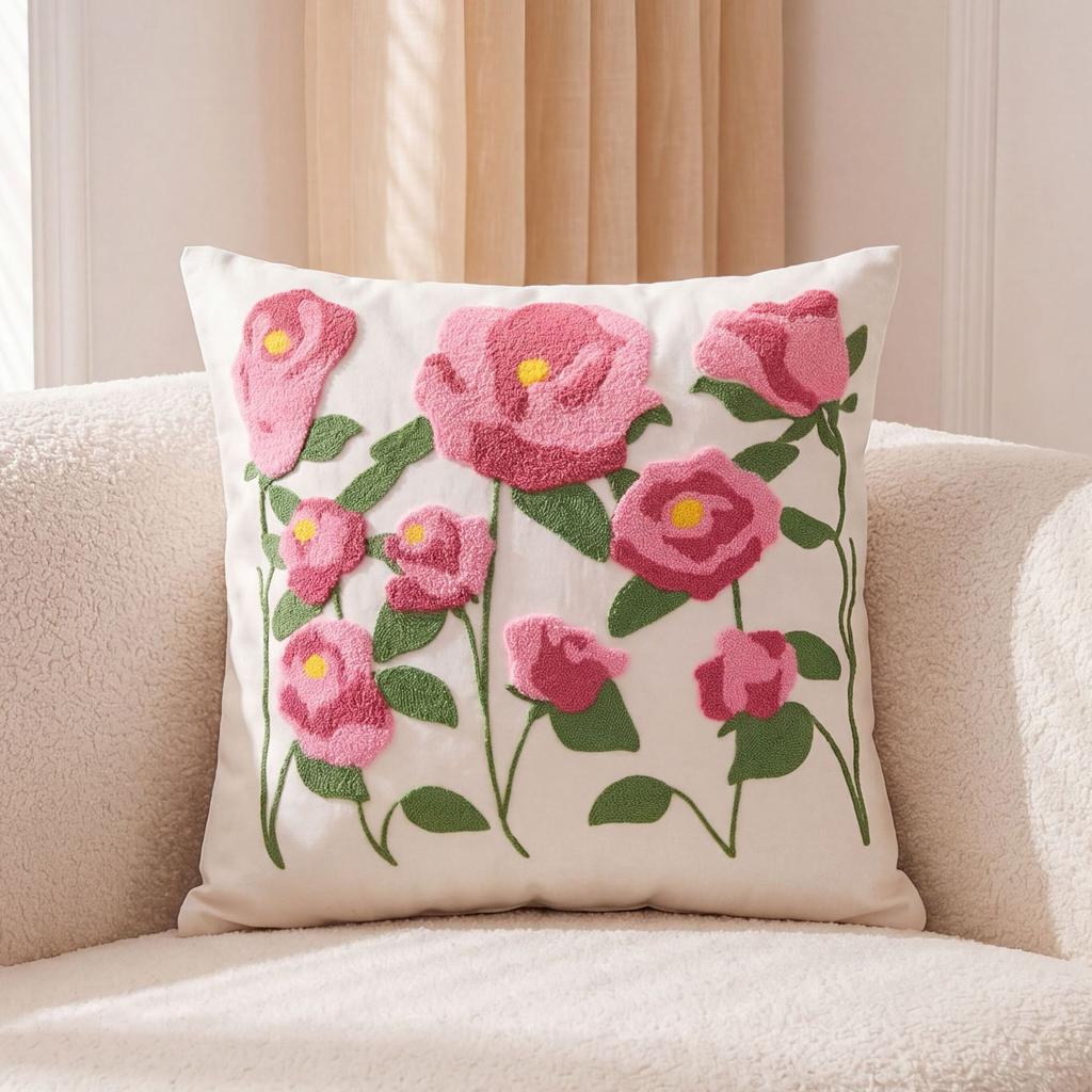 Embroidered Towel Cushion Pillow, Dropshipping, Ins-style Sofa Pillow, Home Bedside Cushion
