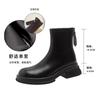 Brown Skinny Boots Women's Spring and Autumn 2025 New Versatile Martin Boots British Style Elastic Boots Single Boots Platform Short Boots