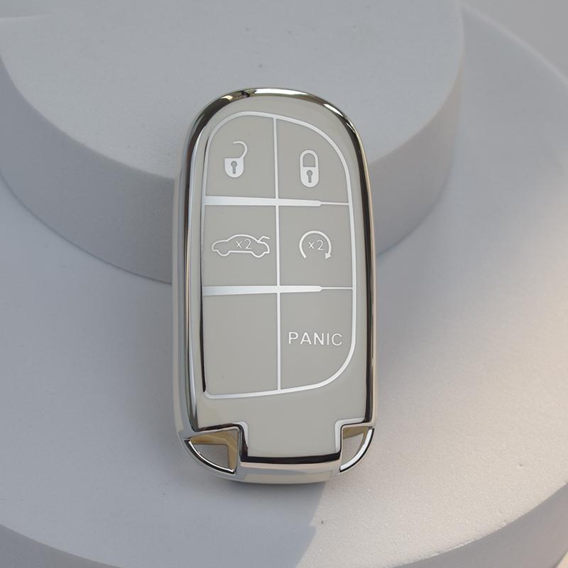Custodia Portachiavi Auto In Lega Di Zinco E Fibra Di Carbonio Per Jeep Renegade, Compass, Grand Cherokee, Chrysler 300C, Wrangler, Dodge