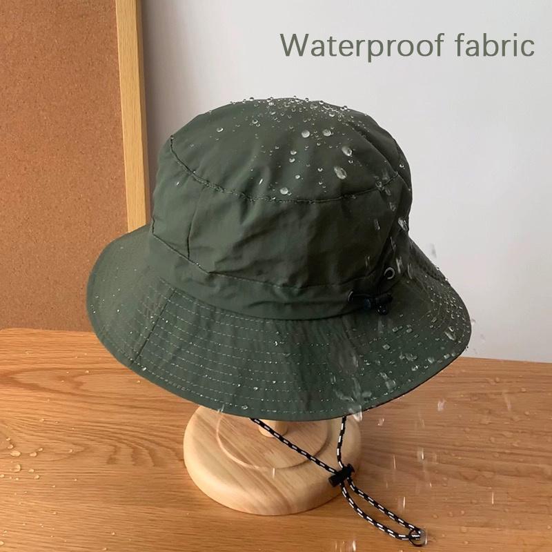 Foldable Waterproof Bucket Hat Packable Uv Protection Summer Hats Adjustable Beach Hat With Chin Strap