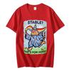 Stable Thats for Horses Funny Cat Meme Tshirt Men Women Fashion Y2k Short Sleeve Tshirts Summer Casual Loose Cotton T Shirts