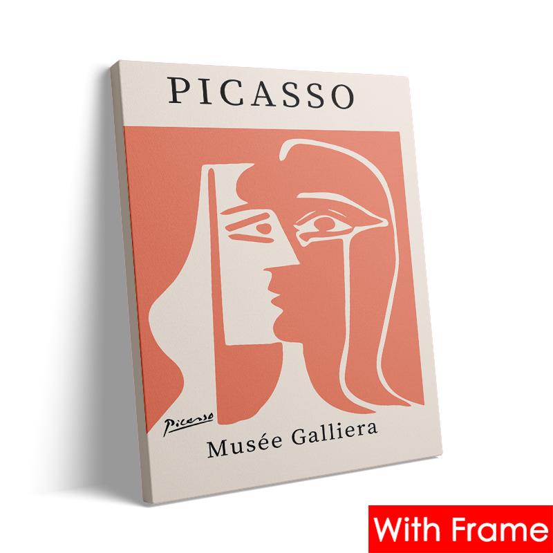 Abstract Picasso Matisse Yayoi Kusama Wall Art Canvas Painting with Frame Nordic Aesthetics Posters and Prints Living Room Decor