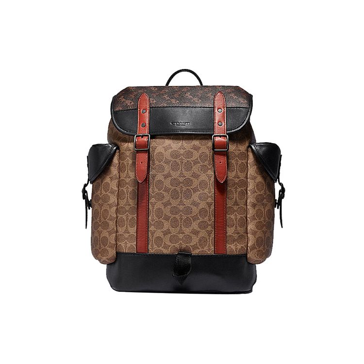 Coach Hitch 31 Monogram Print Canvas And Leather Travel Backpack Men Backpack Brown C1059-JIS2K