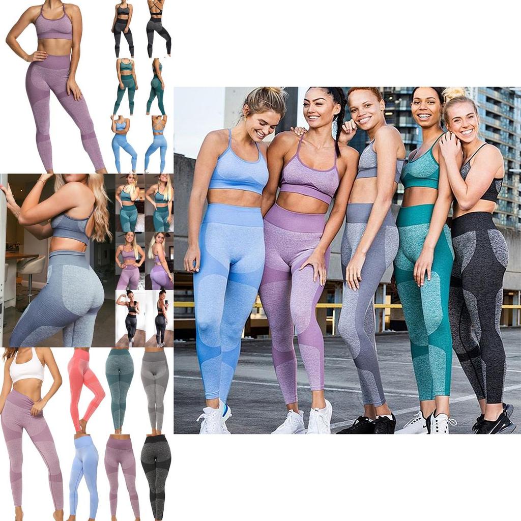 Sleek Women Sleeveless Yoga Set With Padded Bra And High Waisted Elastic Leggings