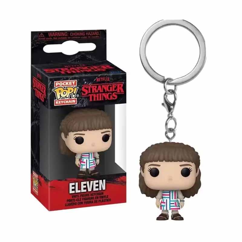 Funko Pop Pocket Pop Schlüsselanhänger Stranger Things Eleven Robin Barb Steve Dustin Schlüsselring Kette Modell Spielzeug Erwachsene Kinder Geschenk Spielzeug