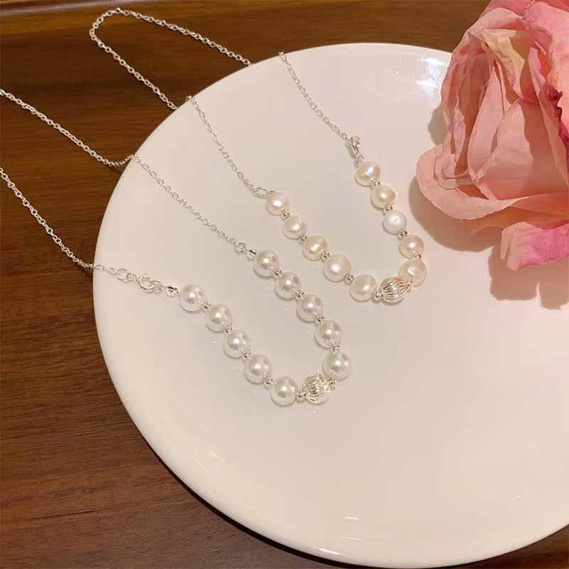 Модное зимнее жемчужное колье-чокер для женщин - Короткая цепочка на ключицы