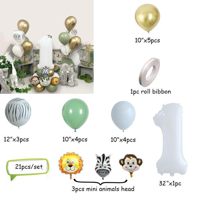 Jungle Balloon Chain Leaf Decoration Latex Sequins Birthday Party Animal Arrangement Props