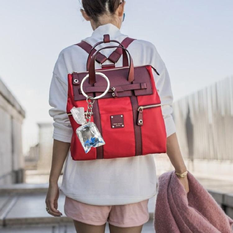 Exquisite Resin Fish Keychain Pendant In Transparent Water Bag for Bags Backpack