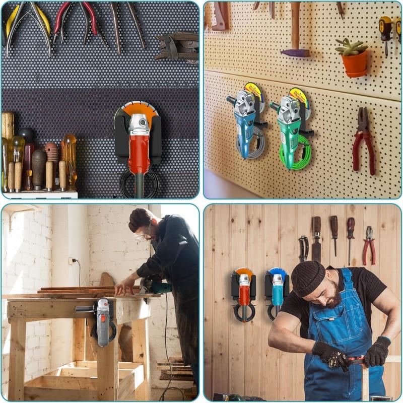 5 Inch Metal Angle Grinder Holder Polisher Metal Holder Storage Rack Wall Mounted Bracket for Angle Grinder Cutters Polishers