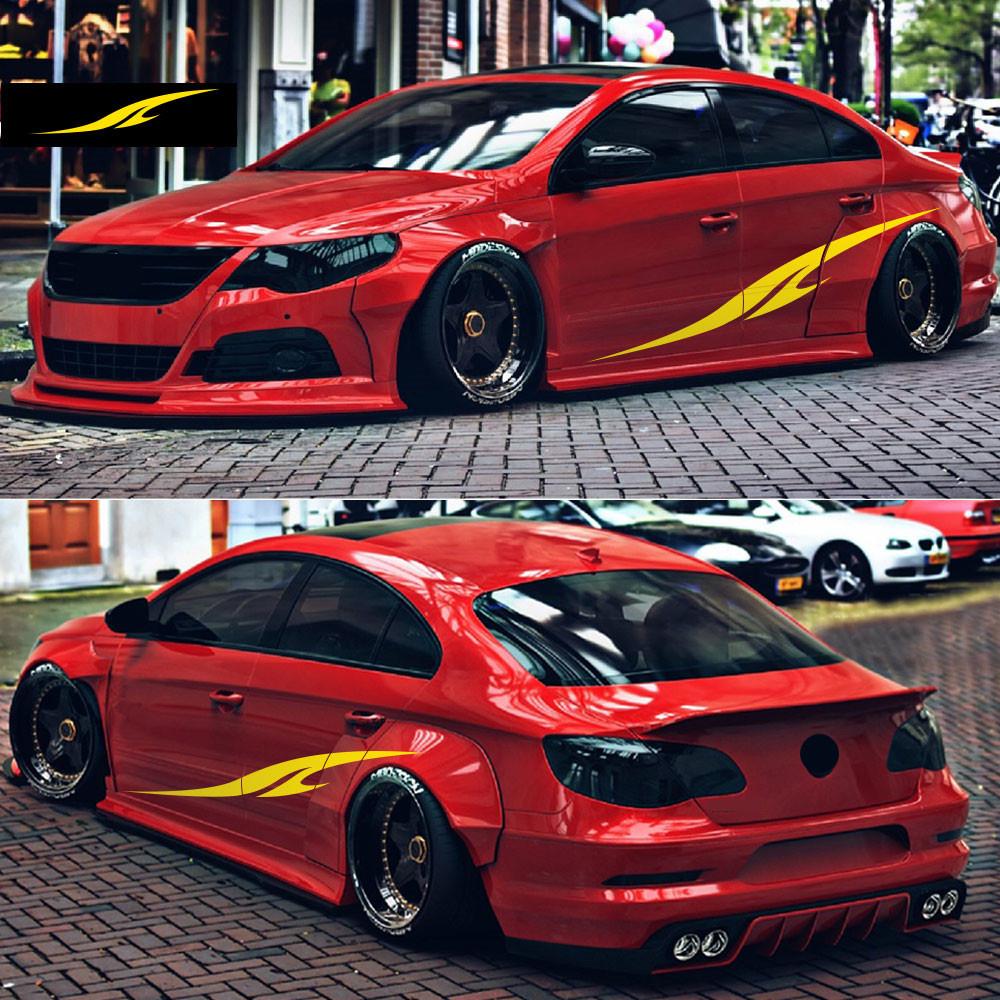 2pcs Car Sticker Vinyl Side Skirts Decal Graphic Car DIY Styling Sticker